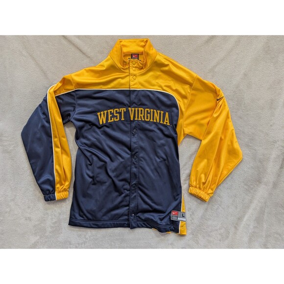 Vintage Nike Team Issued West Virginia Basketball Warm Up Shirt Size L Button Up - Picture 7 of 16